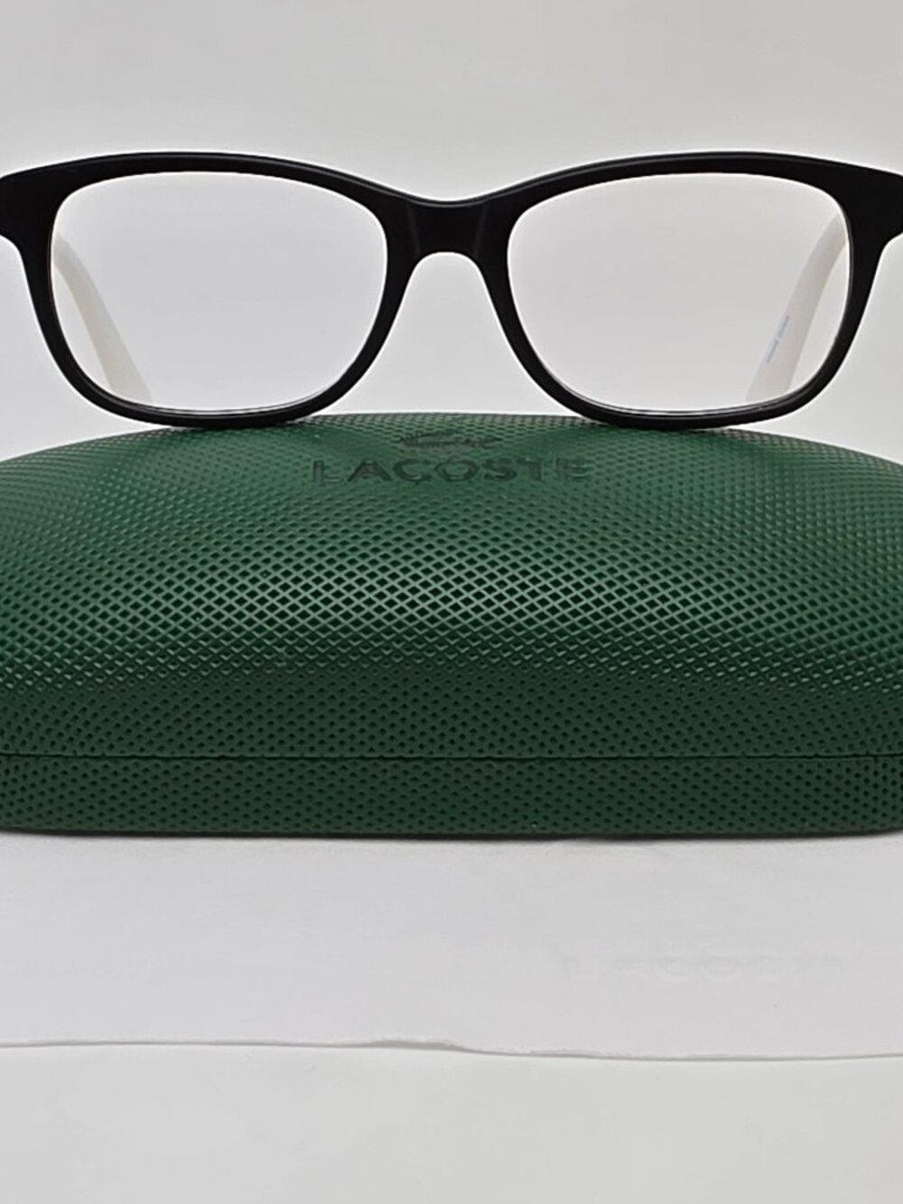 Lacoste L3604 001 Matte Black White Kids Eyeglasses Frame w/ Flexhinge and Case